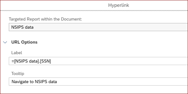 Bus Objects hyperlink setup (NSIPS)